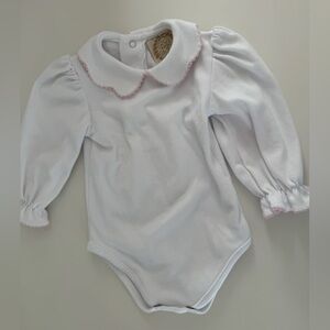 The Beaufort Bonnet Company White One-Piece with Pink Trim